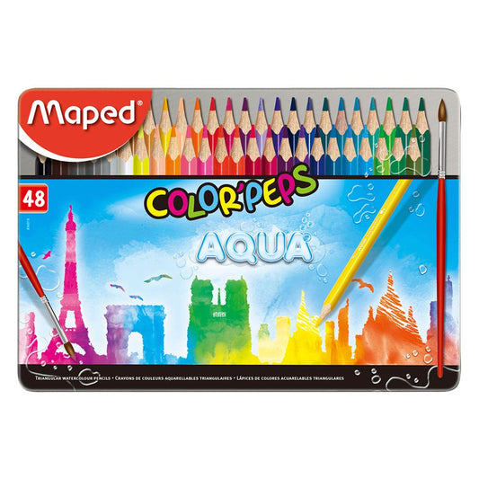 Estuche Metal Lapiz Maped Acuarela x 48 Maped Nacional Librería