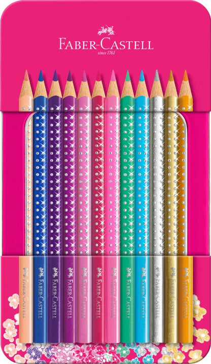 Estuche metálico con 12 lápices de color Faber Castell Nacional Librería