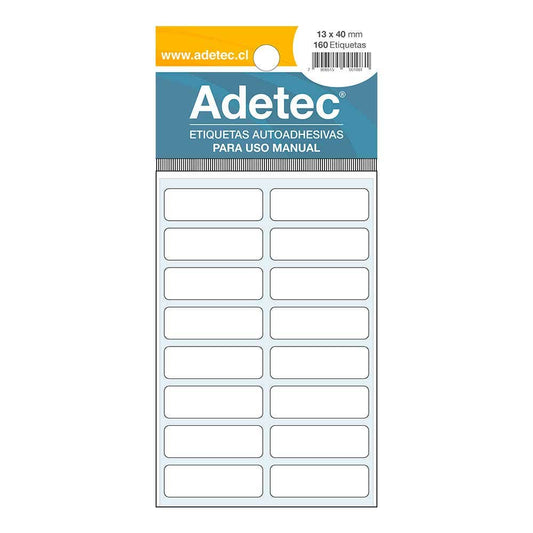 Etiquetas Perman. Sobre ADETEC 13x40mm Adetec Nacional Librería