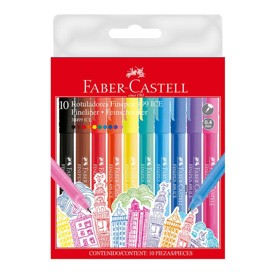 FINELINER SET 10 COLORES FABER CASTELL Faber Castell Nacional Librería