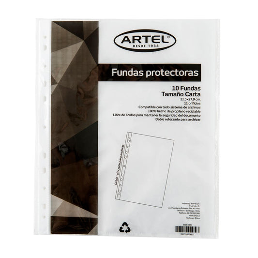 FUNDAS PROTECTORA ARTEL CARTA 10 UNID Artel Nacional Librería