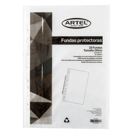 FUNDAS PROTECTORA ARTEL OFICIO 10 UNID Artel Nacional Librería