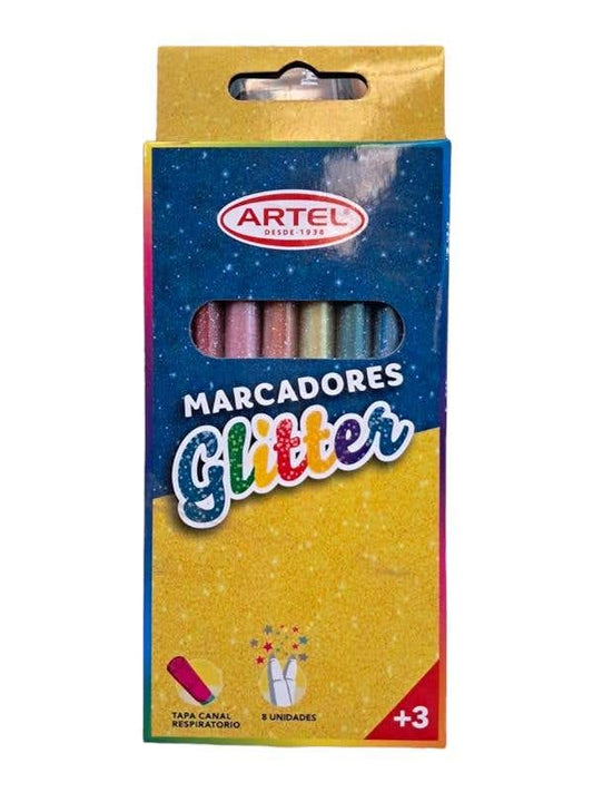Est. Marcador ARTEL GLITTER x8
