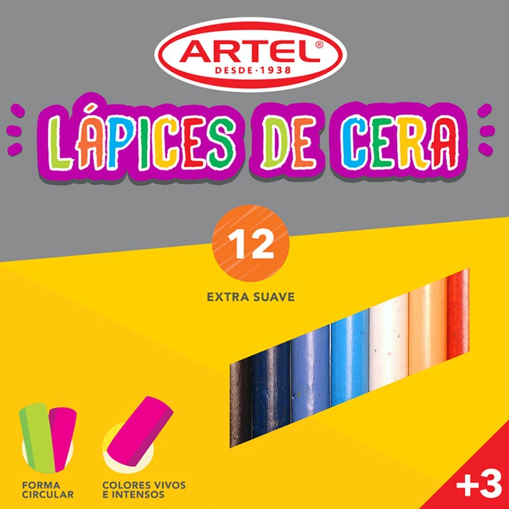 Lápices de Cera 12 Colores Artel Artel Nacional Librería
