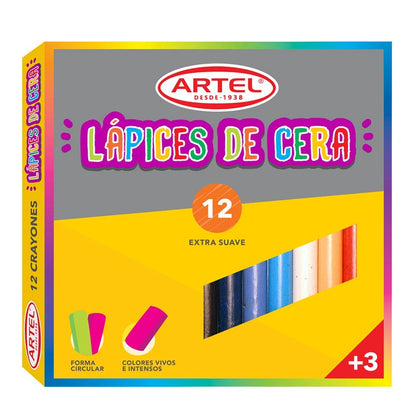 Lápices de Cera 12 Colores Artel Artel Nacional Librería
