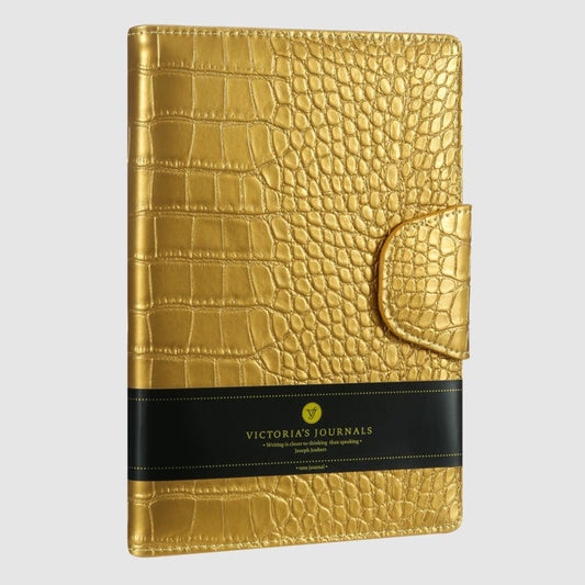 Libreta A5 Executive Croc Gold Lineas Artel Importado Nacional Librería