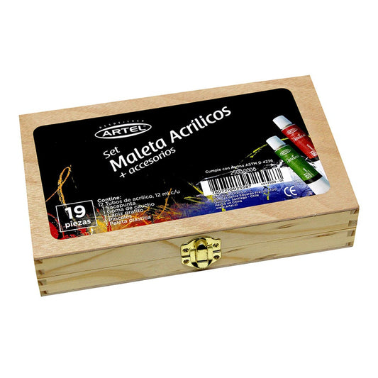 Maleta Pintura Acrilica + Accesorios Artel Nacional Librería