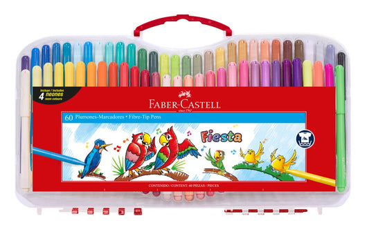 Marcador Fiesta estuche rígido x60 color Faber Castell Nacional Librería