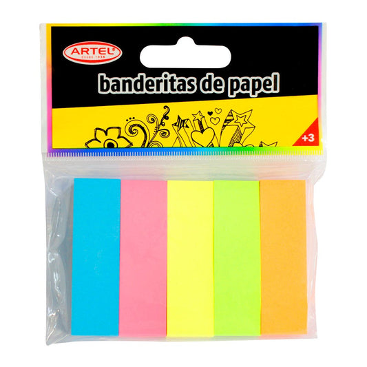Marcador pagina papel 5 colores 100h Artel Nacional Librería
