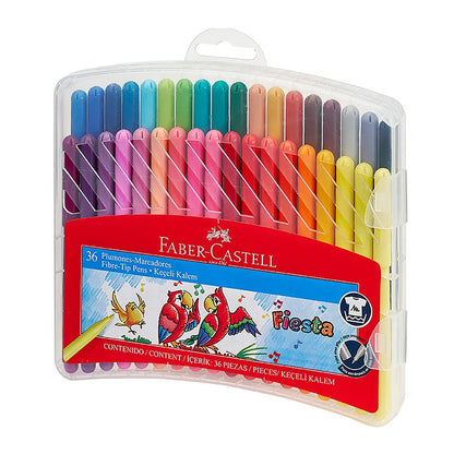 Marcadores Fiesta 36 Colores Estuche Ríg Faber Castell Nacional Librería
