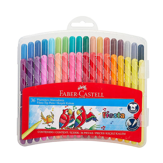 Marcadores Fiesta 36 Colores Estuche Ríg Faber Castell Nacional Librería