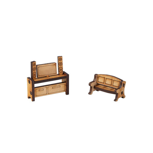 Mueble maqueta Set Rack TV Np Manualidades Nacional Librería