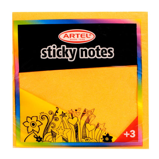 N adhesiva brillantes Anaranj F 75x75 mm Artel Nacional Librería