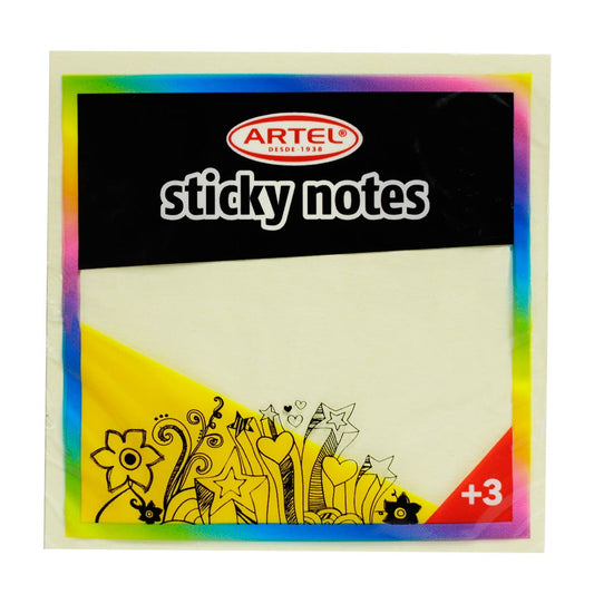 Notas Adhesivas amarillo 75x75 mm 100h Artel Nacional Librería