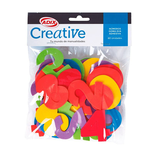 Número Adhesivo Goma Eva 60u CREATIVE Creative Nacional Librería