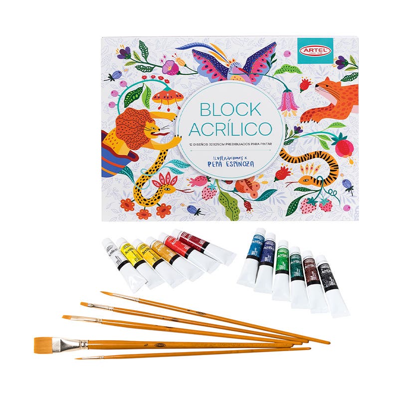 Pack Colorear en Acrílico Artel Nacional Librería