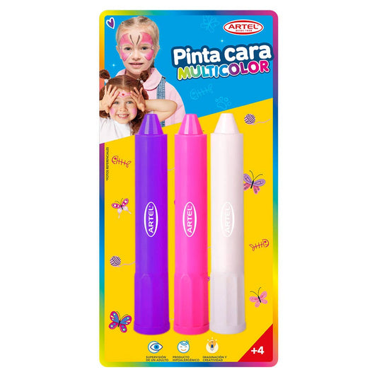 Pintacaras multicolor pink 3 col Artel Nacional Librería