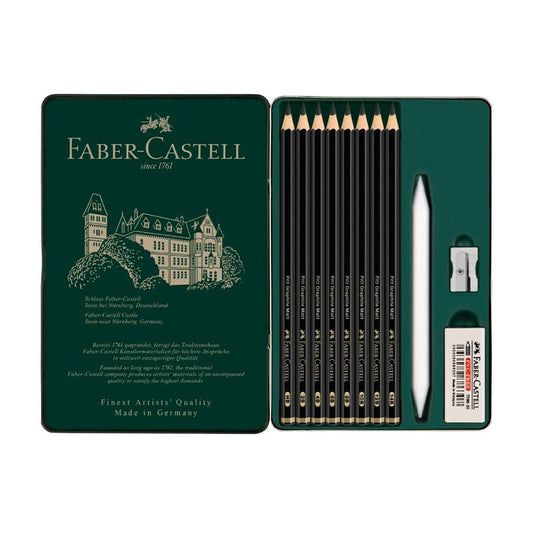 Pitt Grafito Mate, lata x11 Faber Castell Nacional Librería
