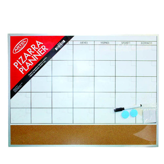 PIZARRA PLANNER BLANCA Y CORCHO MARCO AL Artel Nacional Librería