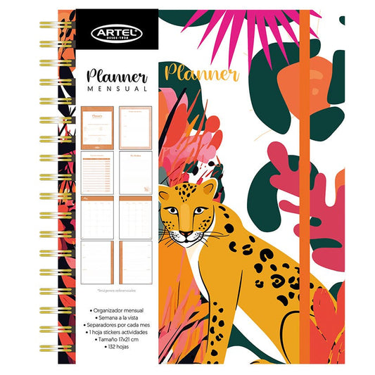 Planner 12 meses Selva 17 x 21cm Artel Nacional Librería