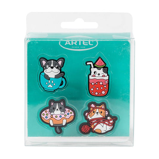 SET 4 PINS ANIMALES ARTEL Artel Importado Nacional Librería