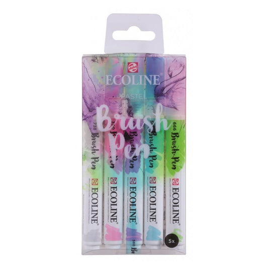 SET ECOLINE BRUSHPEN X5 TONOS PASTEL Talens Nacional Librería