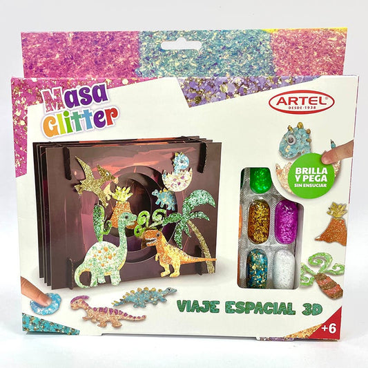 Set Glitter Dinosaurios 3D Artel Nacional Librería