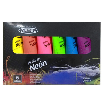 Set Pint.Acrilica fluor/neon 6 col x 22 Artel Nacional Librería