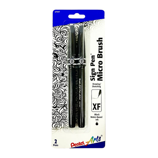 SignPen MicroBrush Set.2un Negro Pentel Pentel Nacional Librería