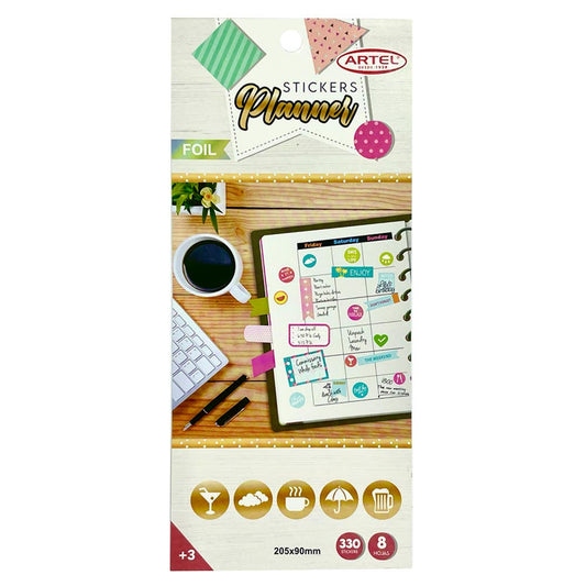 Stickers Block Planner 8 hojas(205x90mm) Artel Nacional Librería