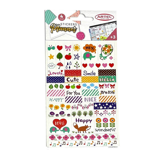 Stickers Planificacion diaria 4 hojas Artel Nacional Librería