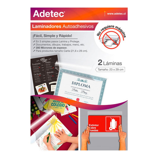 TARJ. LAMINADORA AUTOADH 229x292 MM Adetec Nacional Librería