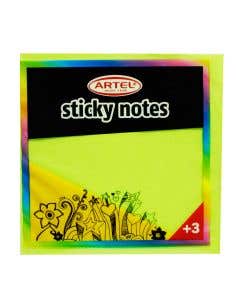 Notas Adhesivas Brillantes Verde 75x75mm. Artel