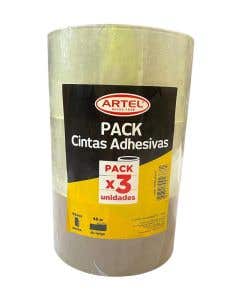 Pack 3 cintas embalar 2 transp,1 café Artel