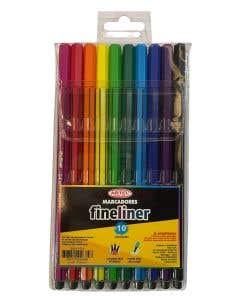 10 Fineliner Colores Surtidos Artel