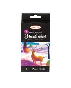 Est. Marcadores Brush Click 6 Colores