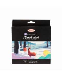 Est. Marcadores Brush Click 12 Col Metal