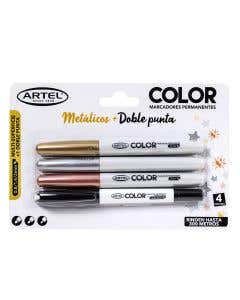 Bl.Marcador Perm.3 Metalicos+ 1 D/Punta