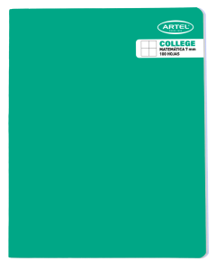 Cuaderno College Matemáticas 7mm. 100 Hojas Color Aleatorio Artel