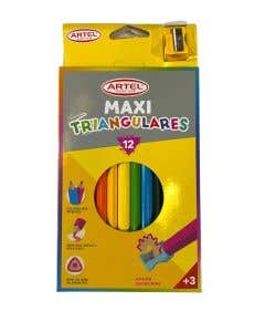 Estuche 12 Lápices de Colores Triangulares Maxi Jumbo Artel