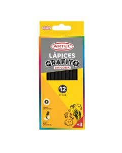 Estuche 12 Lápices Grafito HB Sin Goma Artel