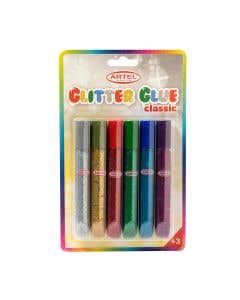 Blister 6 Glitter Glue Colores 13gr. Artel