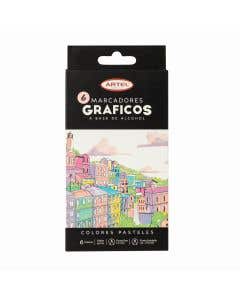 Est.Marcadores Gráficos 6 Col Pasteles