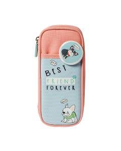 Estuche Tela Animales Rosa/Celeste Artel