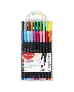 Set 20 Marcadores Fineliner Graph Peps Maped
