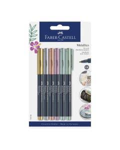 Metallics Marker, 6 colores Faber Castell