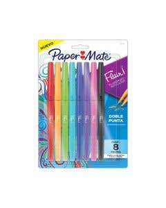 Bolígrafos Flair Paper Mate Doble Punta 8 Colores