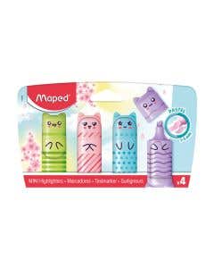 Set de 4 Mini Destacadores Maped Diseño Pocket Color Pastel