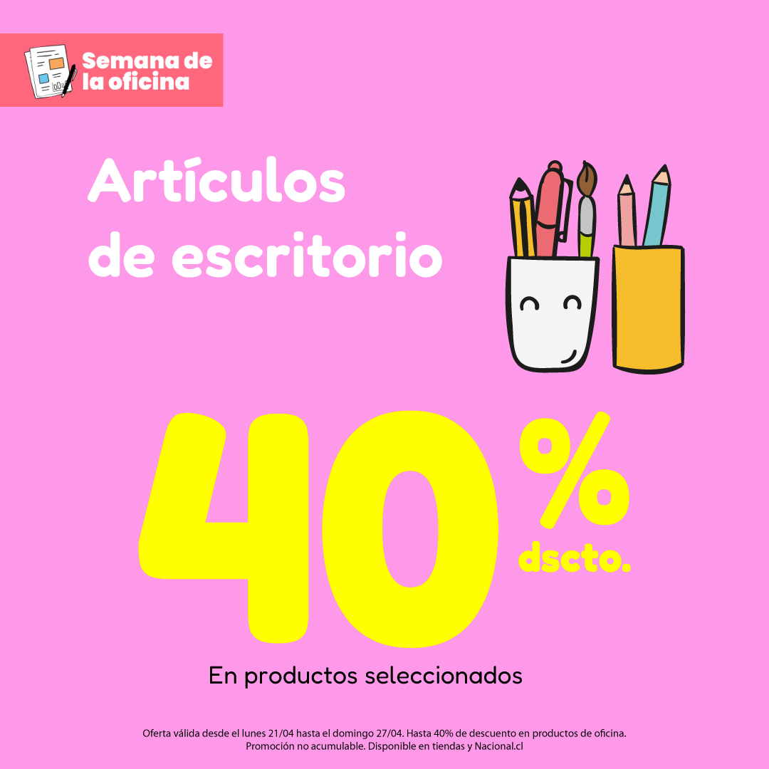 Hasta 40% de Descuento en Artículos de Escritorio